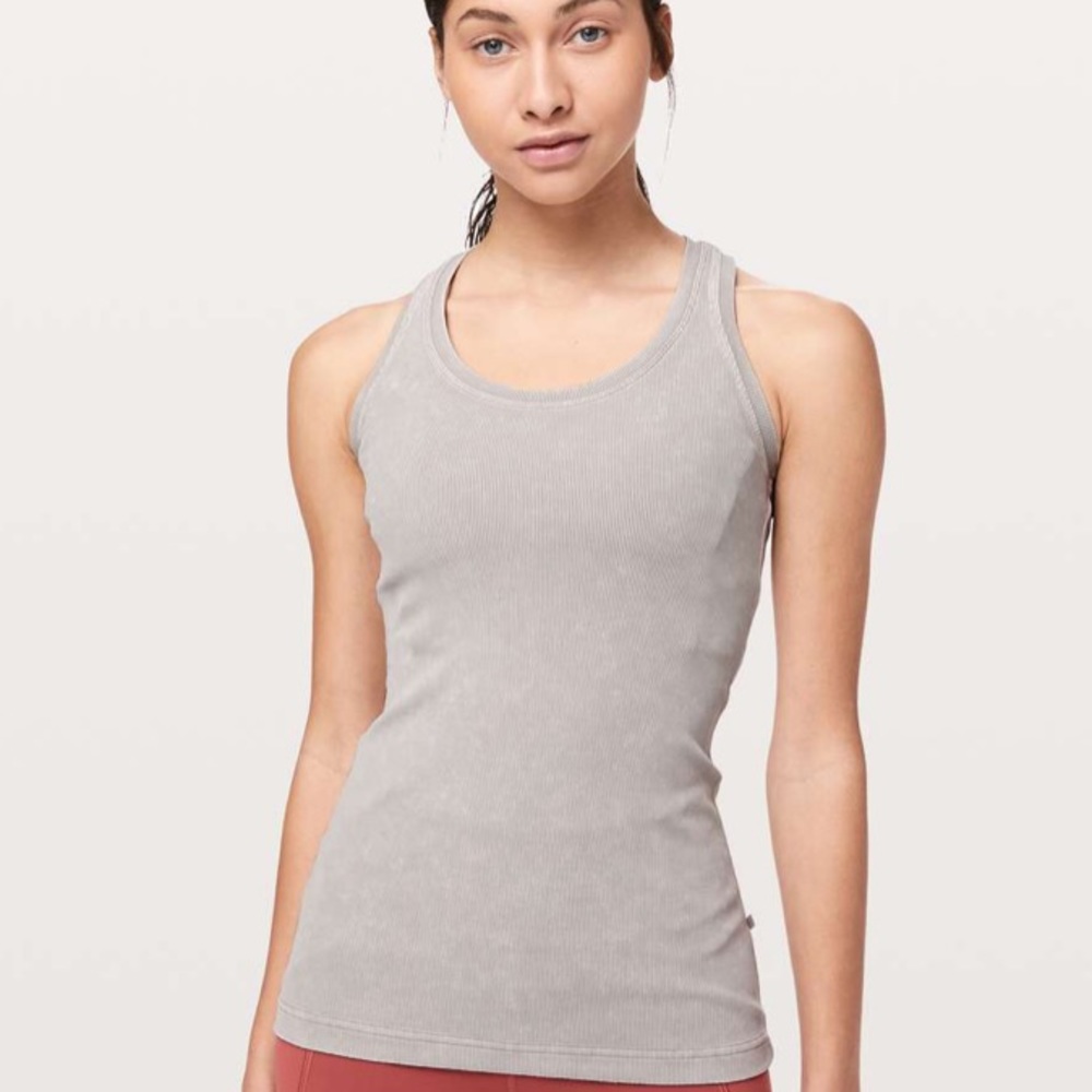 Lululemon tank grey vintage washed style size 6
